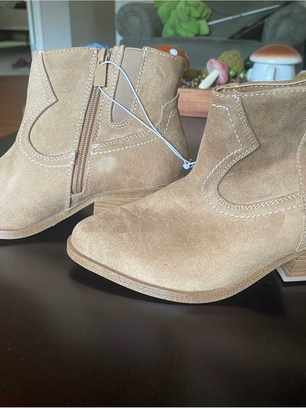 torrid Tan Suede Ankle Booties with Side Zip